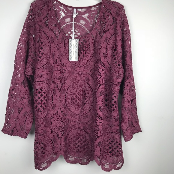 Ultra Pink Tops - Ultra Pink | Crochet Top With Camisole